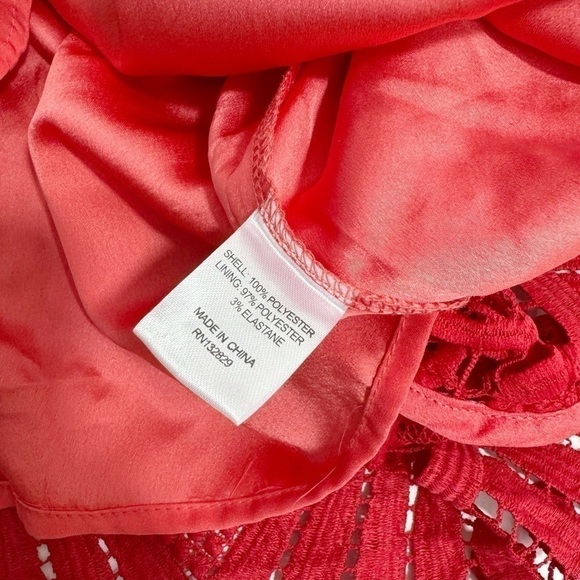 Lovers + Friends Red Crochet Lace Flapper Shift Cocktail Dress Size S - Picture 8 of 8